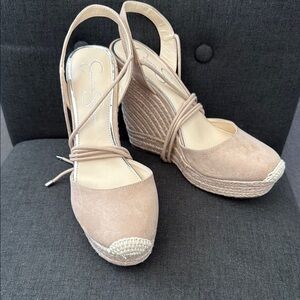 Jessica Simpson Tan Wedge ZILKIO Beige Espadrille Sandal Size 9.5